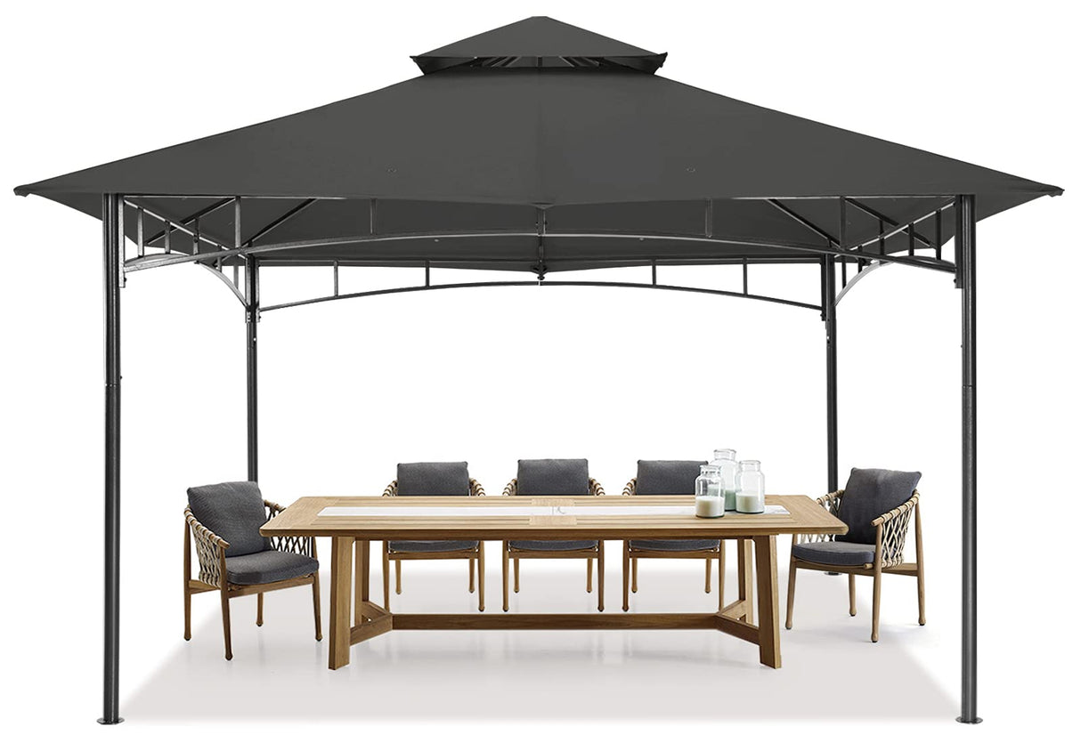 MASTERCANOPY Outdoor Garden Gazebo for Patios with Stable Steel Frame(11x11, Dark Gray) MASTERCANOPY