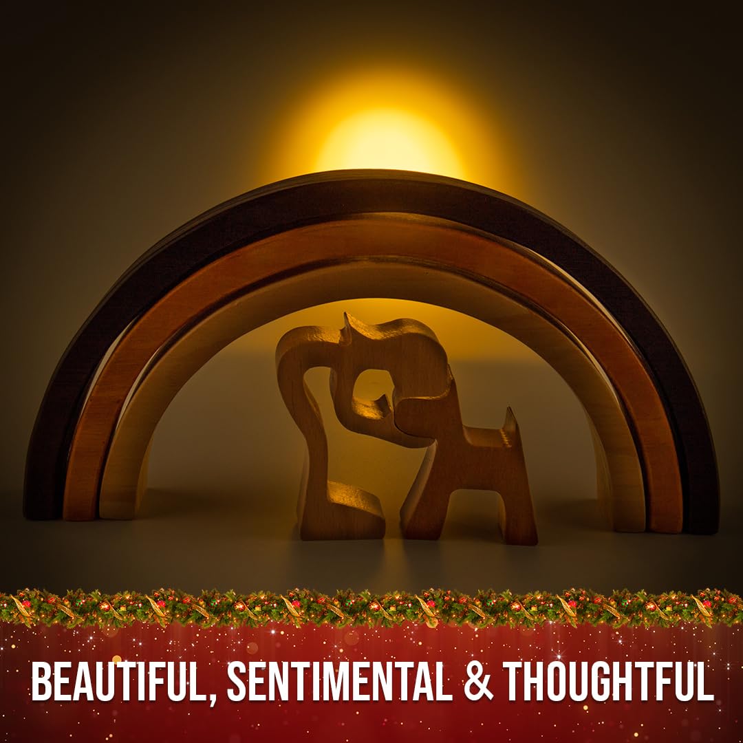 Capti Rainbow Bridge Dog Memorial Gifts, Cat Memorial Gifts - I'll Meet You at The Rainbow Bridge - Pet Loss Gifts, Bereavement, Sympathy Keepsake Dog Mom, Dog Dad for Loss of Pet (Dog and Mom) Capti