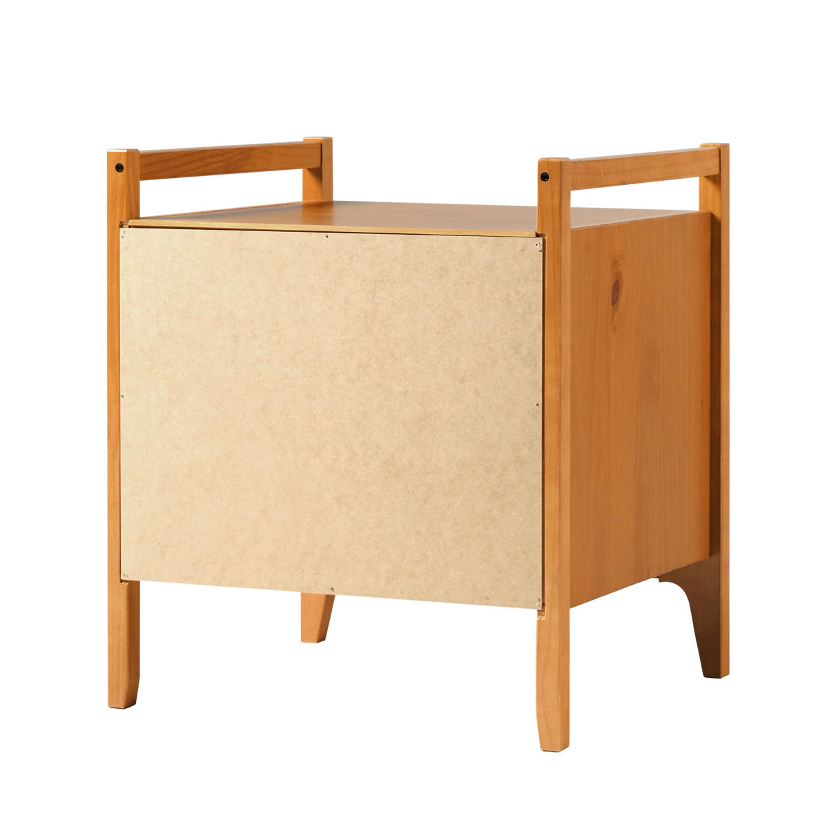 Walker Edison Leif Scandi Angled Drawer-Face Nightstand, 22 Inch, Caramel 22 Inch Walker Edison