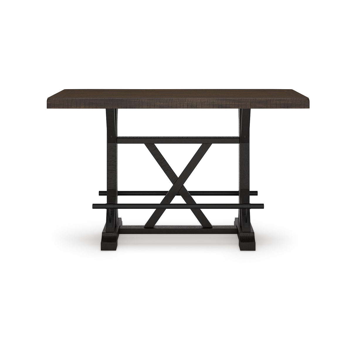Signature Design by Ashley Valebeck Farmhouse Counter Height Dining Table with Footrest and Trestle Base, Brown & Black Signature Design by Ashley