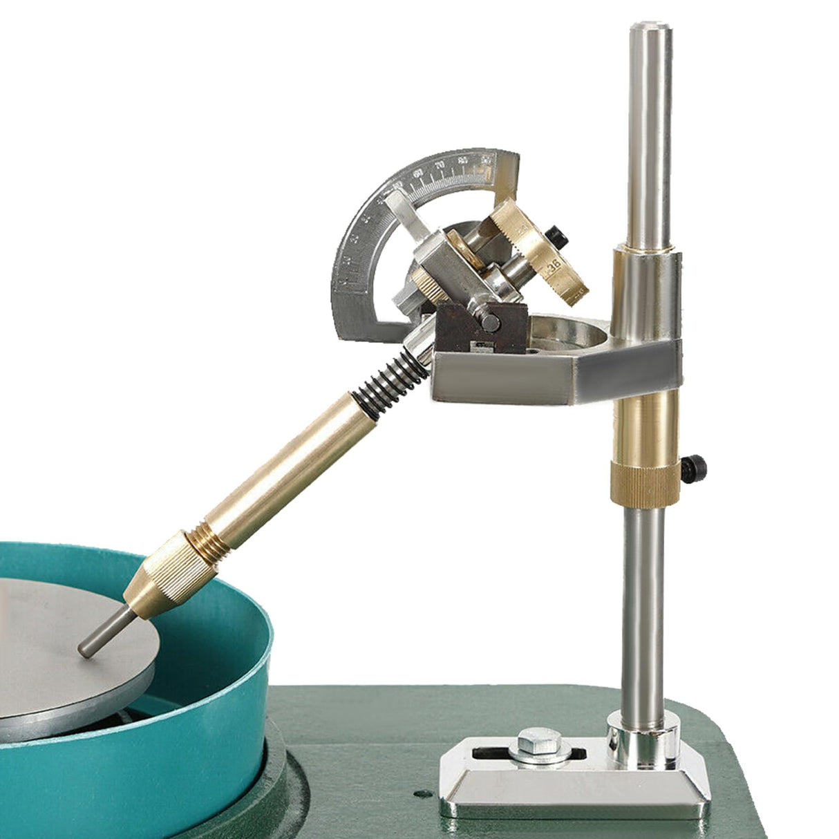 Gem Faceting Machine 180W Jade Grinding Polishing Machine 2800RPM Rock Polisher Jewel Angle Polisher with Faceted Manipulator for Jewelry Polisher with 6 Inch Polishing Disc (Green) DDYOOK