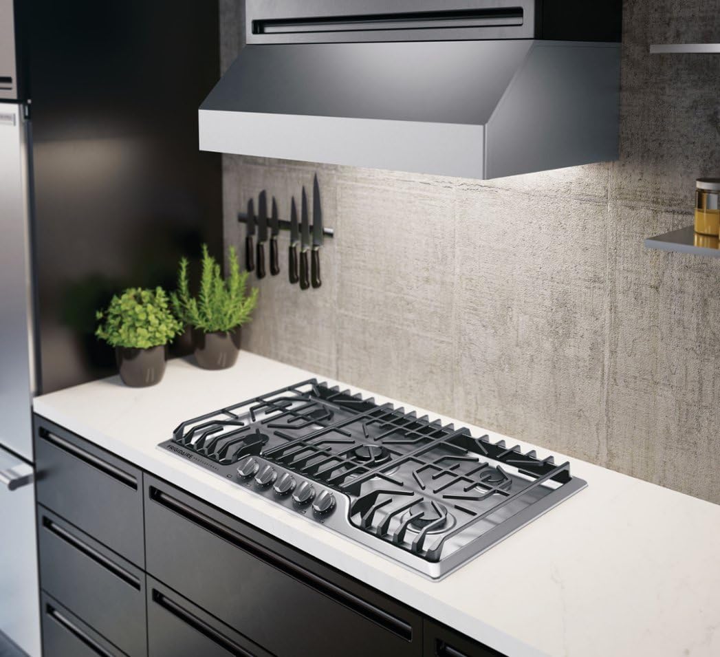 FRIGIDAIRE Professional 30-Inch Gas Cooktop, Stainless Steel, 5 Burners, Liquid Propane Convertible, FPGC3077RS Frigidaire