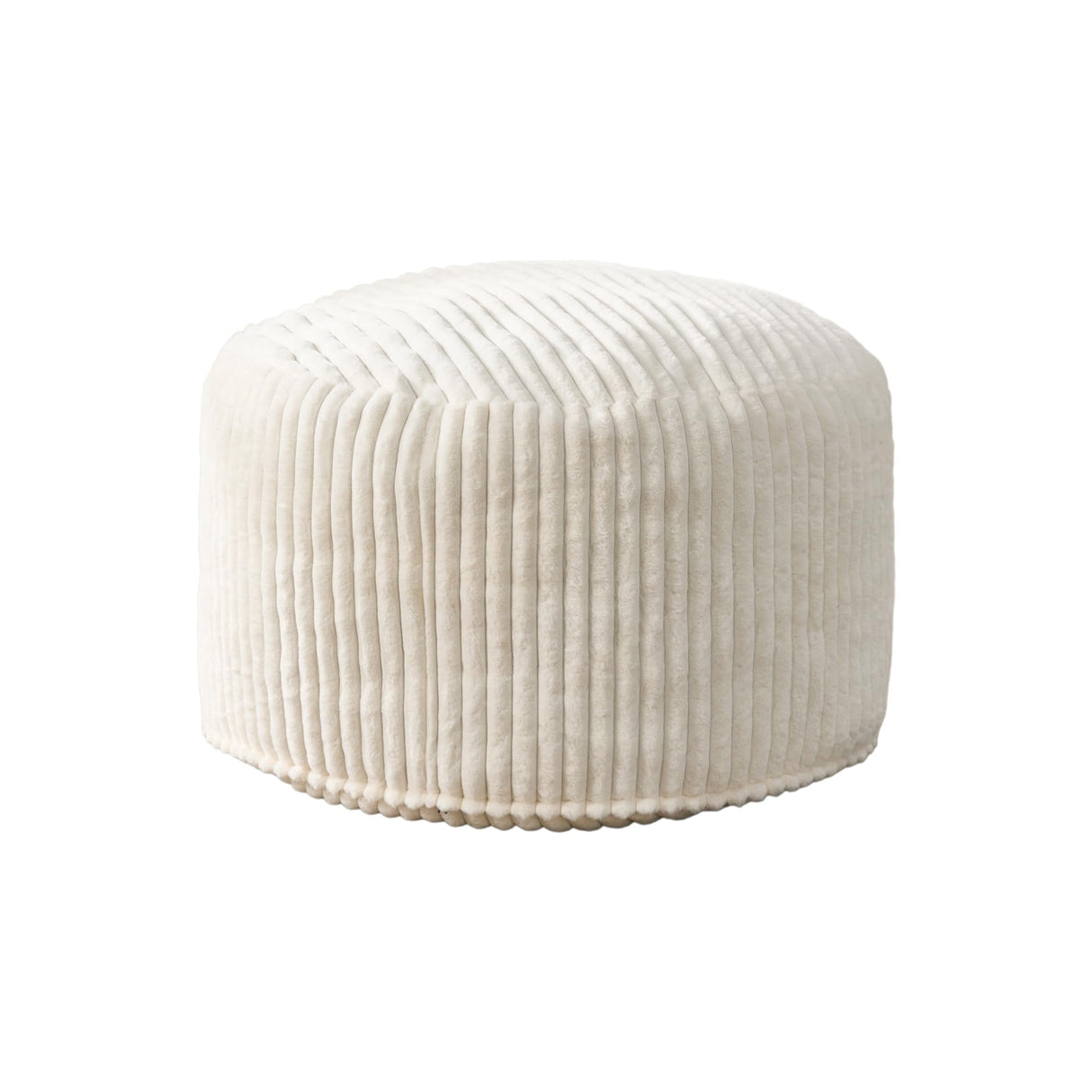 Hobestluk 3ft Bean Bag Chairs for Adults Large Beanbag Chair with Stripe Plush Cover Big Bean Bag Chair for Living Room Bedroom Dorm Office - White (36” x 36” x 22”) Hobestluk