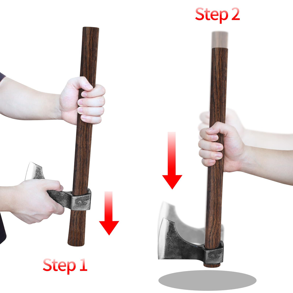 18.9" Throwing Axe, 2Pack Throwing Tomahawk with 1065 High Carbon Steel and Beech Wooden Handle, Well Balanced Great for Axe Throwing Game, Competition and Recreation THRWCLUB