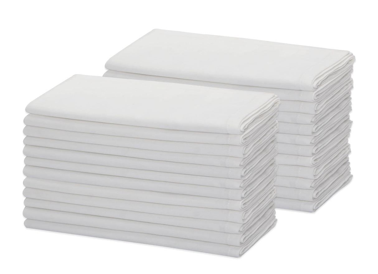 COTTON CRAFT White Dinner Napkins - Set of 24 Classic Twill Pure Cotton Soft Cloth Napkins - Durable Washable Reusable Napkin - Everyday Table Napkin - Restaurant Wedding Party Gift - 17 x 17 inches COTTON CRAFT