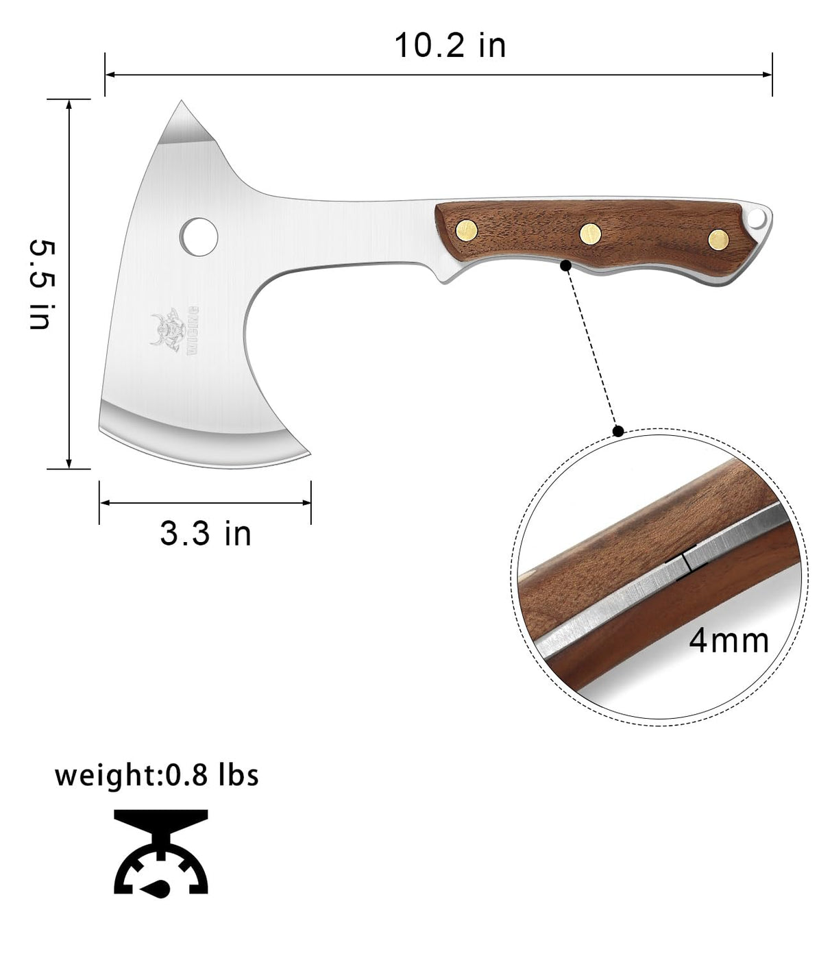 WICING Throwing Axes - 3 Pack, 10.2" Throwing Axe Set, Full Tang with Sheath Stainless Steel Throwing Hatchet, Great for Recreation and Competition WICING