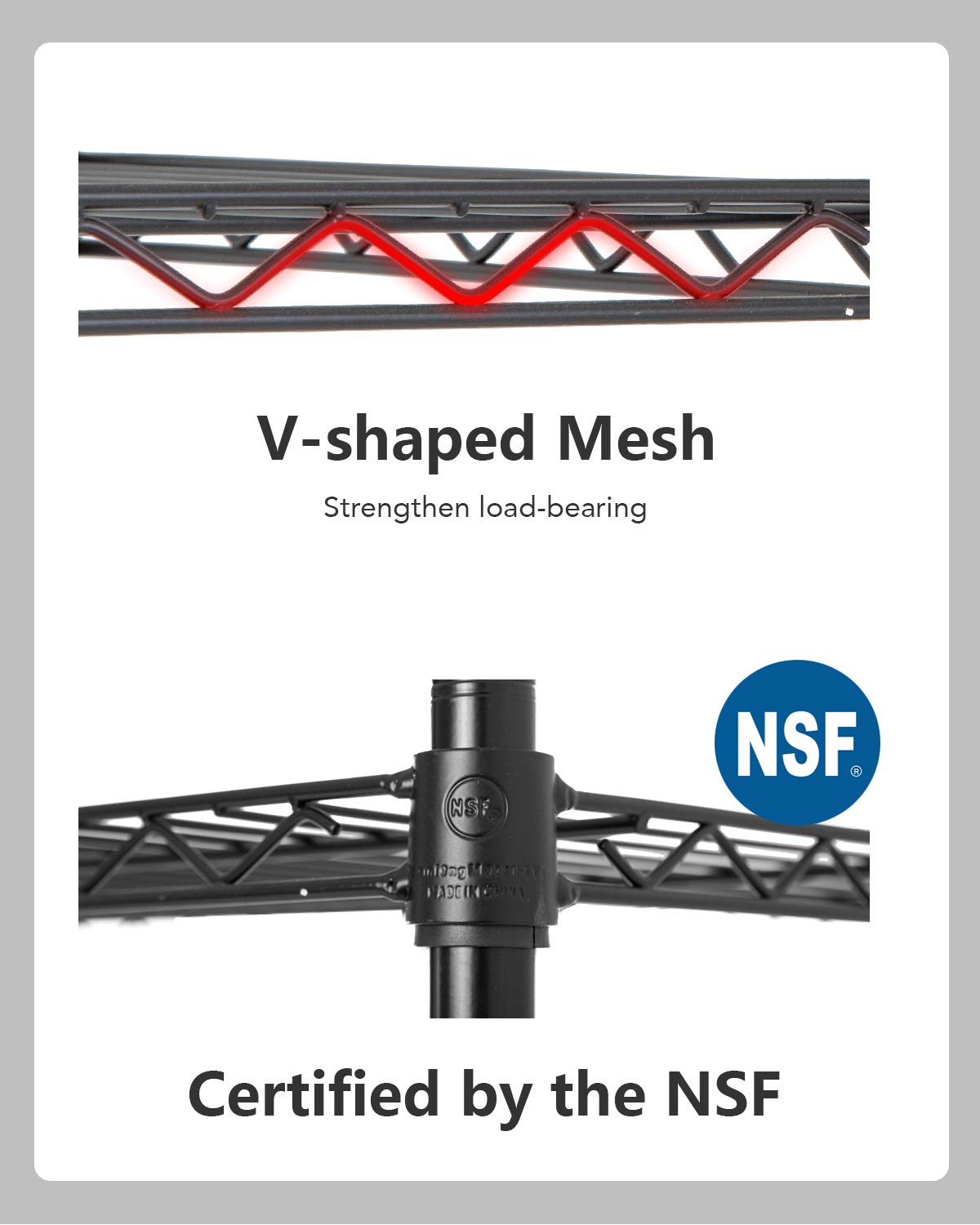 FDW 48" L×18" W×76" H Wire Shelving Unit Metal Shelf with 6 Tier Casters Adjustable Layer Rack Strong Steel for Restaurant Garage Pantry Kitchen Garage,Black FDW