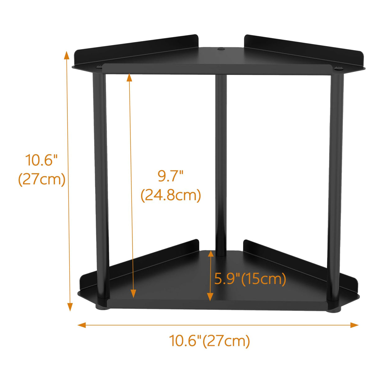 Jesginboo 2 Tier Bathroom Counter Organizer, Vanity Organizer Corner Shelf, Skincare, Makeup Countertop Organizers, Kitchen, Bathroom Counter Storage, Black Jesginboo