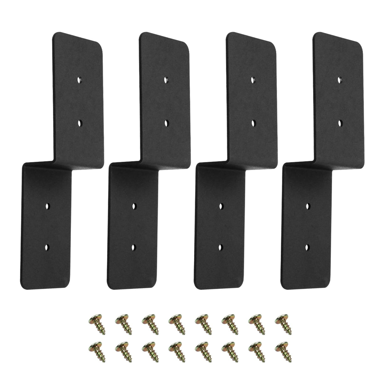 CNQLIS 4 Pieces Heavy Duty Steel Z Brackets 6 Inch Double Angle Channel Steel Profile Corner Brace, Cross Beam Support Post for Wood Shelf Fixing Timber Connector Pergola Bracket CNQLIS