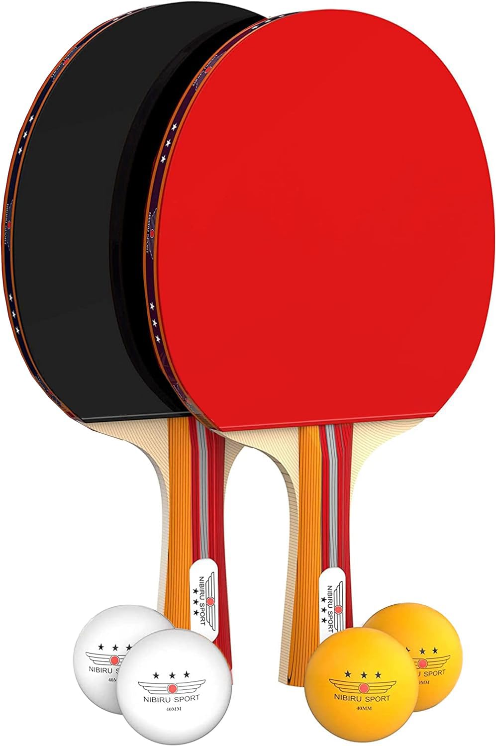 NIBIRU SPORT Professional Ping Pong Paddles Set of 2 - Table Tennis Paddles Set of 2 with 4 Balls and Carry Bag/Storage Case - Table Tennis Equipment & Ping Pong Accessories NIBIRU SPORT