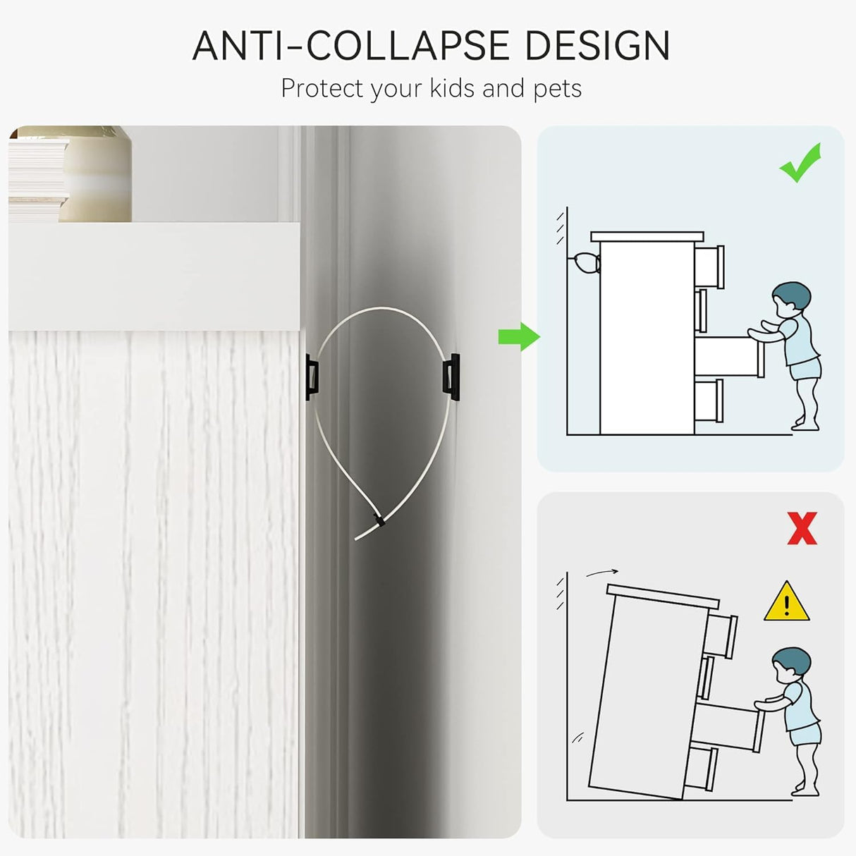 IDEALHOUSE Dresser for Bedroom with 7 Drawers, Modern Chest of Drawers Closet with Metal Handle, Wooden Dresser Organizer, for Bedroom, Living Room, White IDEALHOUSE