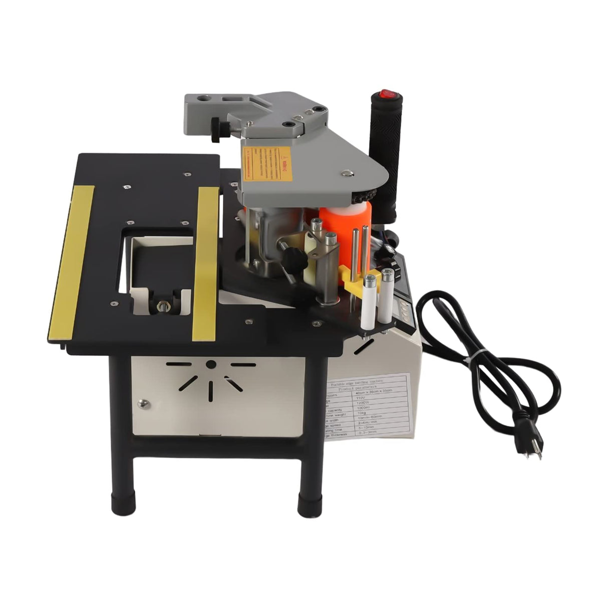 DNYSYSJ Edge Bander Banding Machine, Double Glue Edge Bander Edge Bander Portable Edge Bander Curve Straight Edge Banding Machine with Speed Control 5-10m/min, for Furniture Manufacturing DNYSYSJ