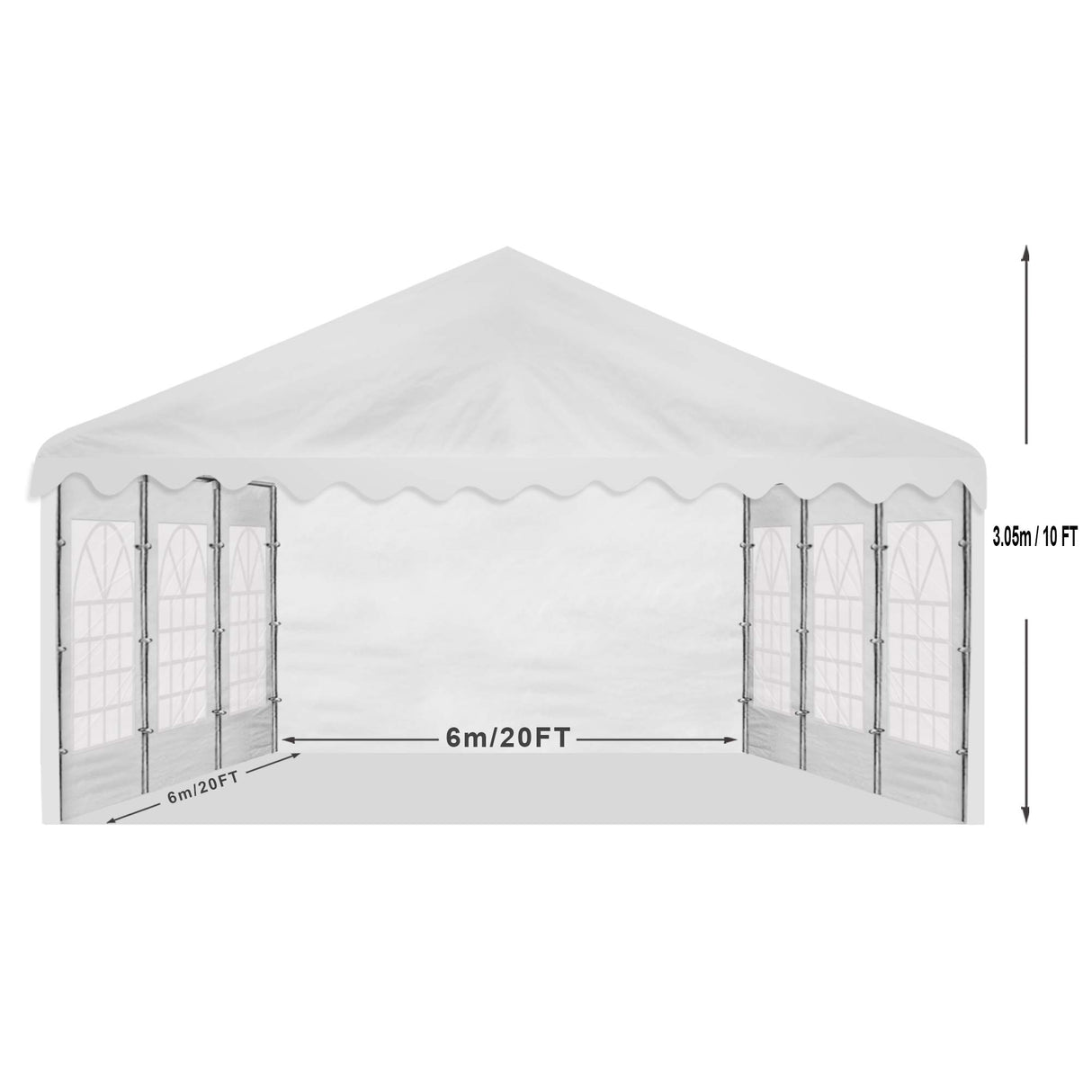 AMERICAN PHOENIX Party Tent 20x20 ft Heavy Duty Canopy Shelter for Wedding Event Fair with Fire Retardant Roof with Sidewalls and Windows White (20x20 - PE) AMERICAN PHOENIX