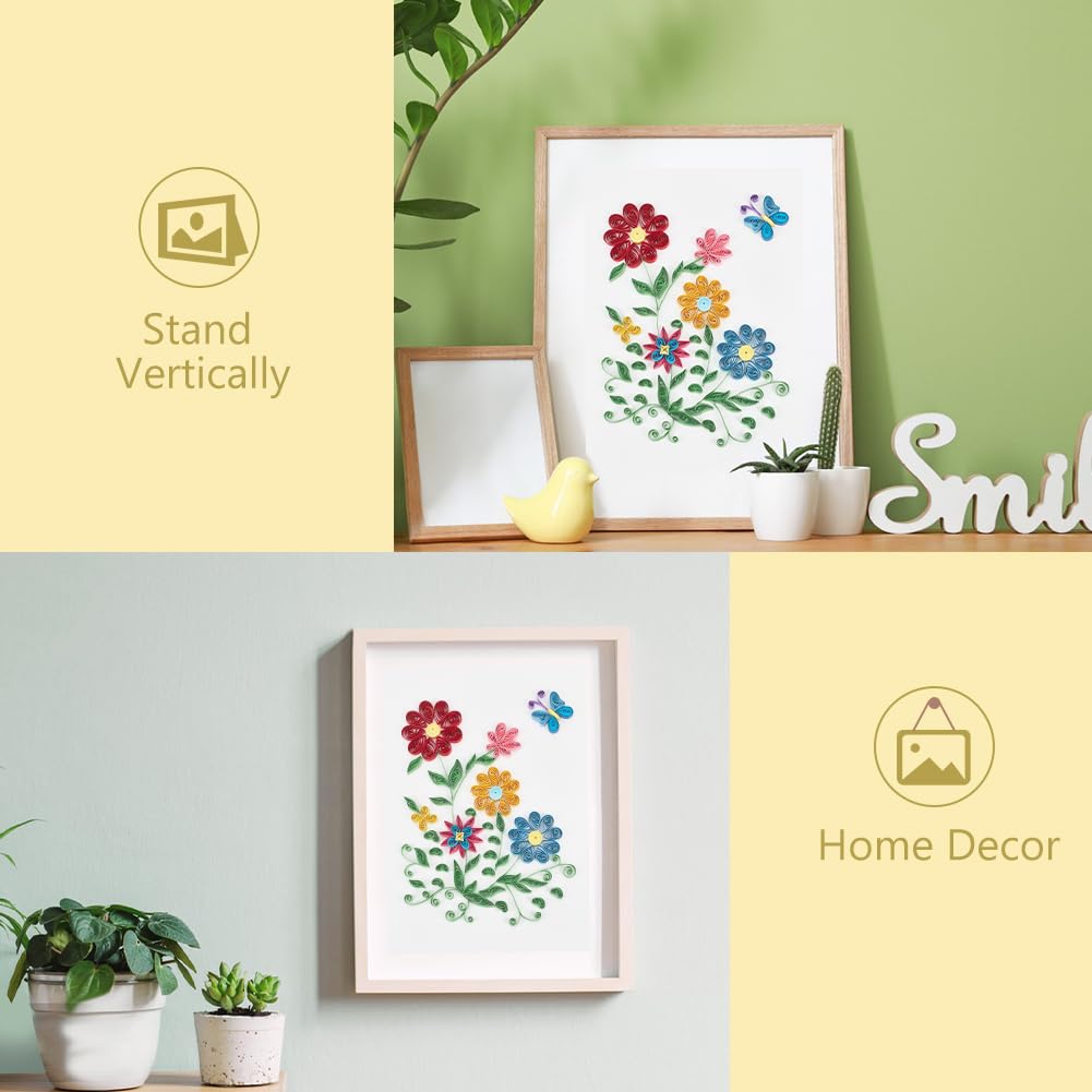 WEBEEDY Quilling Kit Flowers Paper Quilling Kit for Adults Beginner DIY Craft Quilling Paper Strips Filigree Painting Kit with Quilling Tools Handmade Home Room Wall Art Decor Creative Gift WEBEEDY