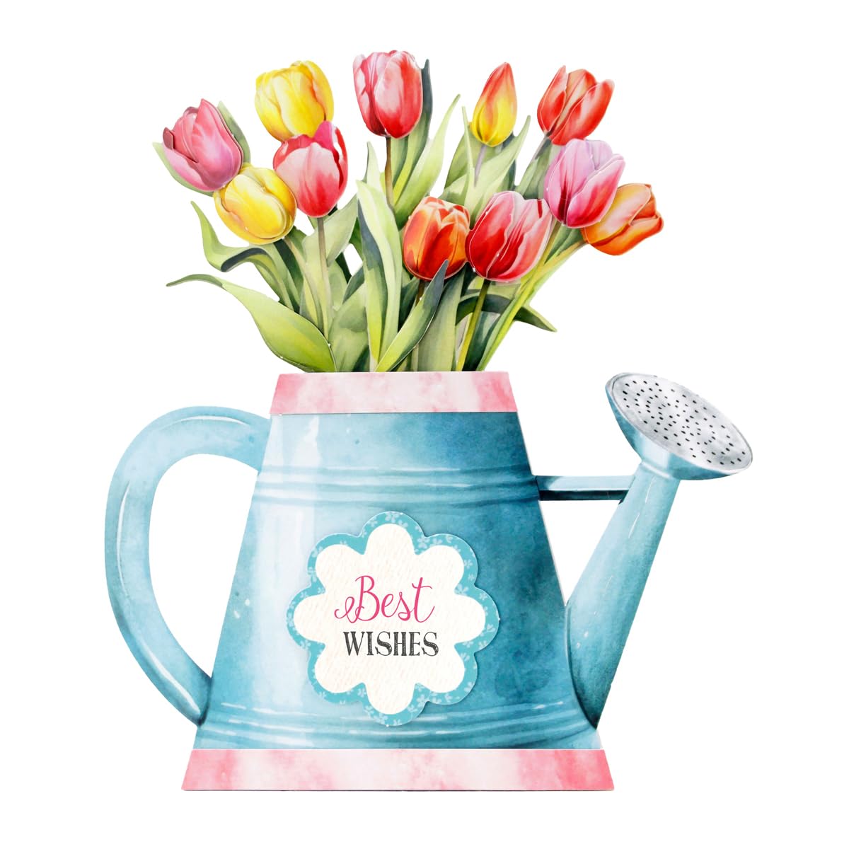 Katy Sue Watering Can Blossoms & Blooms Card Making Kit. 8 Shaped Cards, 3 Sheets of Floral Die Cut Decoupage, 8 Envelopes, Adhesive Foam Pads, & Instructions. For Card Making Supplies & Card Crafting Katy Sue