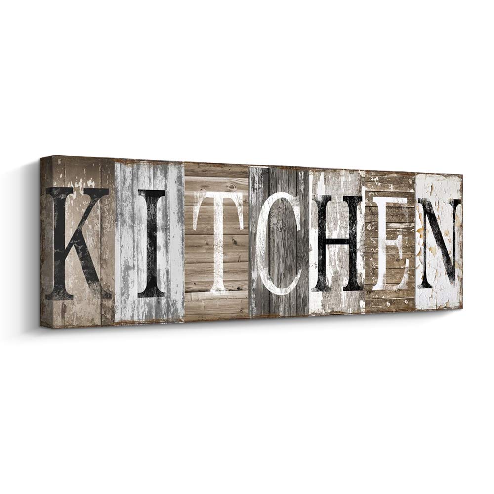 Pinetree Art Kitchen Decor Wall Art Rustic Farmhouse Kitchen Sign Decorative Wall Art (With Solid Wood Inner Frame) (Kitchen, 8 x 24 inch) Pinetree Art