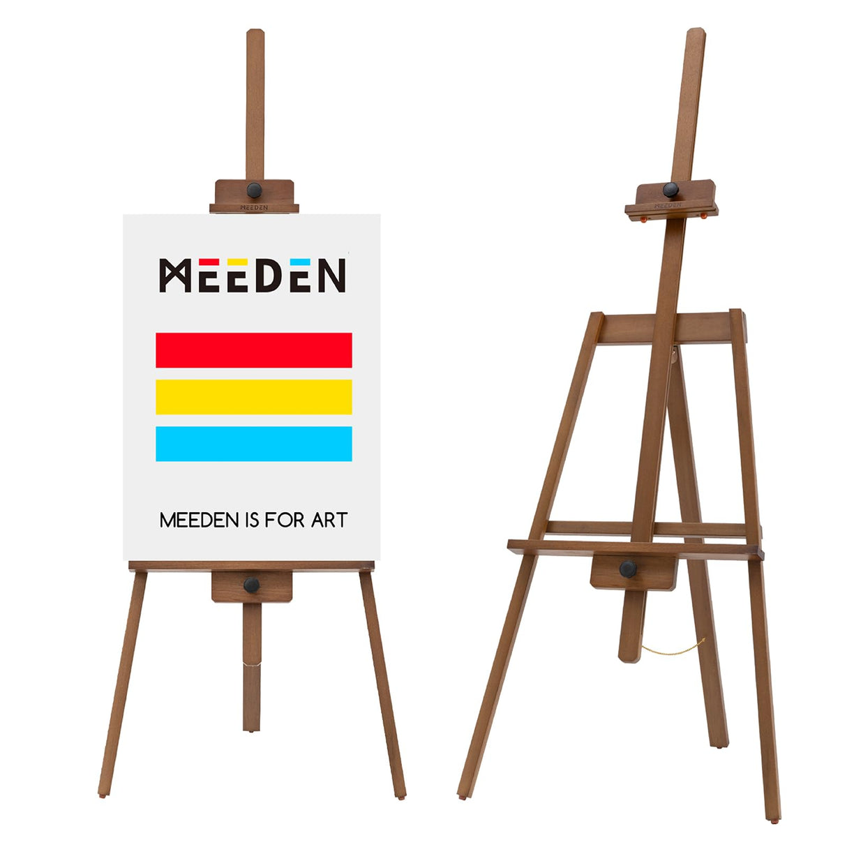 MEEDEN Art Easel Stand for Painting: Solid Beech Wooden Easel Holds Canvas up to 43" for Adult Studio - Adjustable Artist Painting Easel for Wedding Sign Poster Display - Walnut MEEDEN