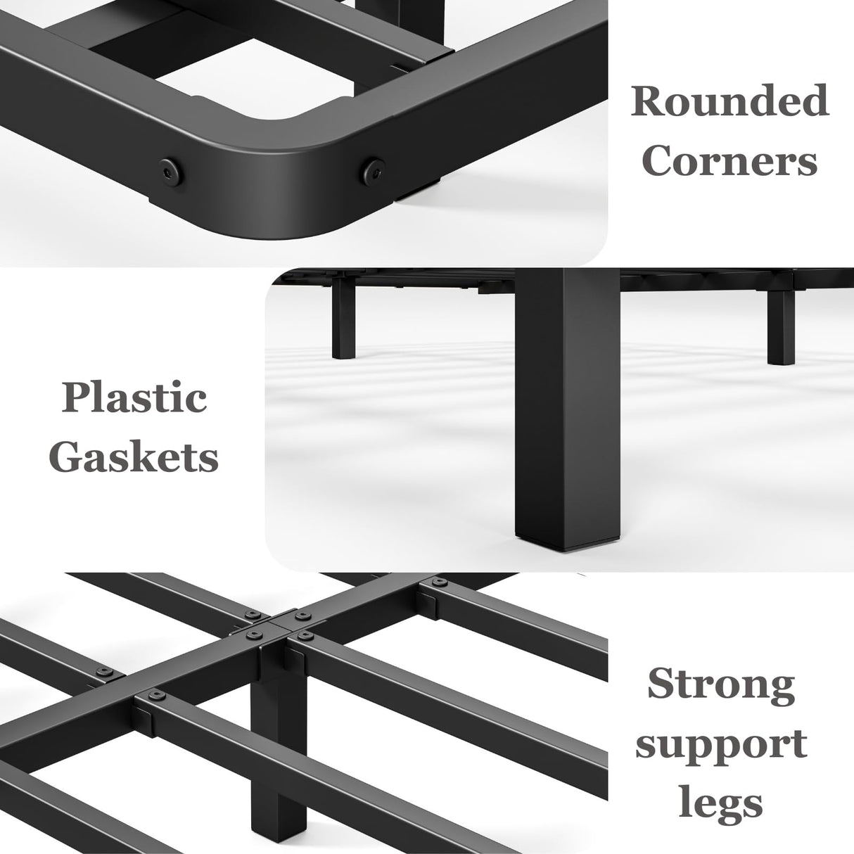 FDLOGW 8 in High Floating Bed Frame Queen with Led Lights & Charging Station, Metal Platform Queen Floating Bed Frame No Box Spring Needed, Heavy Duty, Noise Free FDLOGW