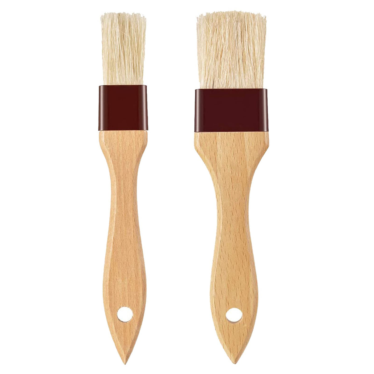 Pastry Brush-Basting Brush for Cooking,2 Pc Boar Bristles Food Brush for BBQ,Beech Wooden Handle Butter Brush for Baking/Spreading Marinade/Sauce/Oil/Egg/Kitchen Brushes for Cooking(1 &1 1/2 inch) NXRACSH