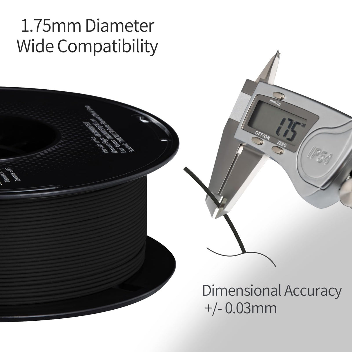 Carbon Fiber PLA Filament 1.75mm, TINMORRY PLA-CF 3D Printing Filament, Highly Compatible with Bambu FDM 3D Printer, 1 KG 1 Spool, Black TINMORRY