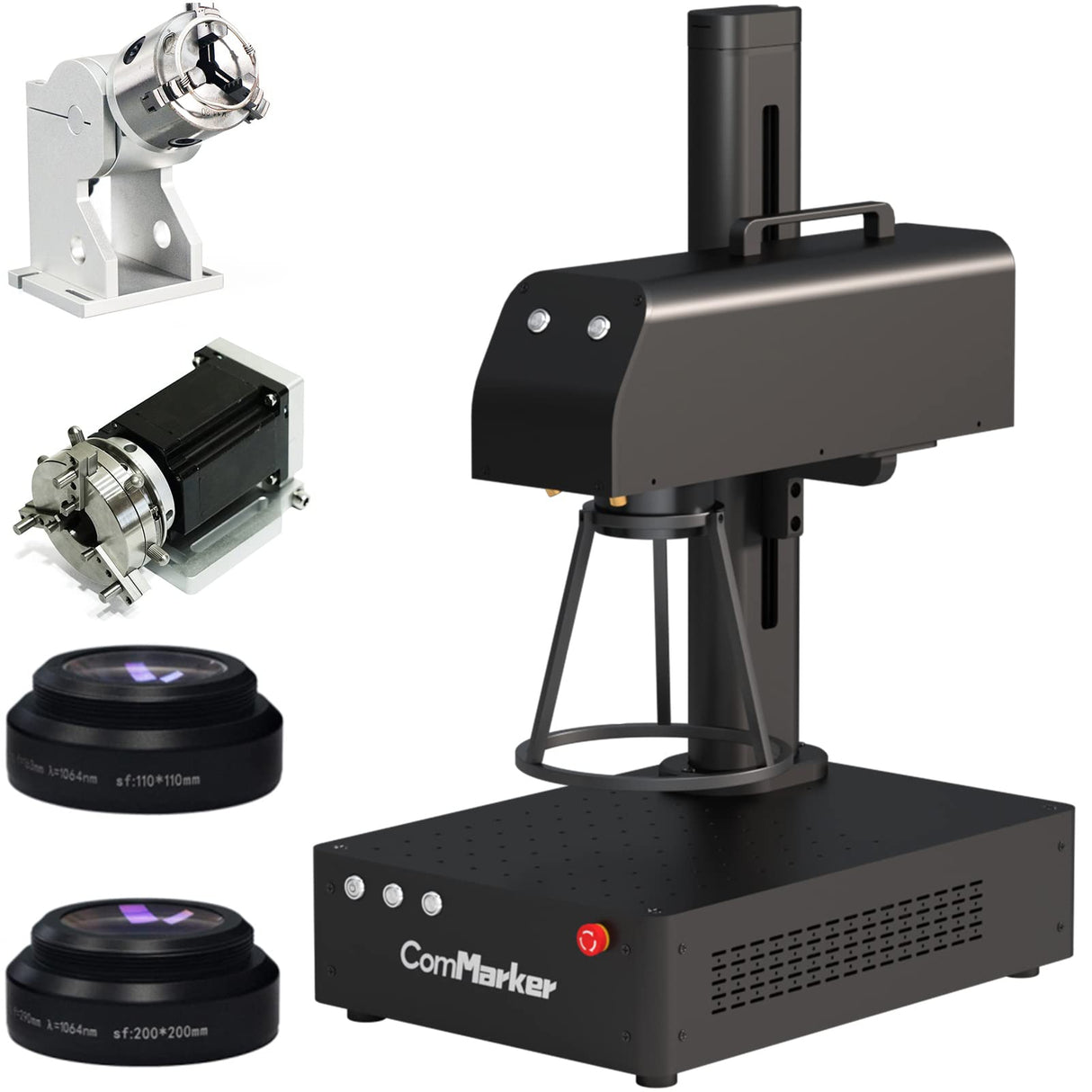 ComMarker B4 30 W Fiber Laser Engraver with 2 Rotary,LightBurn Compatible Laser Engraving Machine with 2Lens,Fiber Laser Marking Machine for Jewelry,Sliver,Gold,Tumblers ComMarker