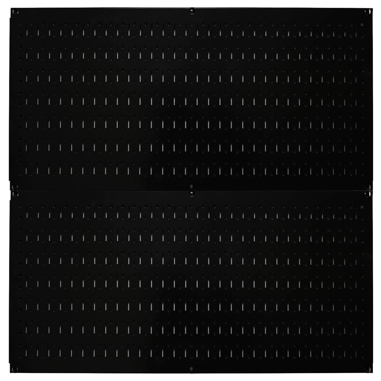 Wall Control Pegboard Rack Horizontal Metal Pegboard Garage Tool Storage Pack - Two 32-Inch Wide x 16-Inch Tall Easy To Install Peg Boards (Black) Wall Control