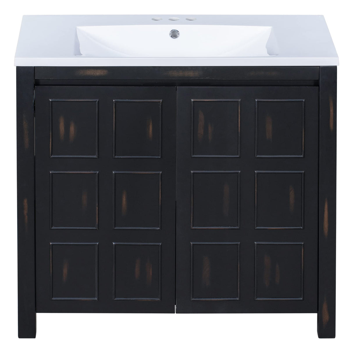 LUMISOL 36" Bathroom Vanity with Sink Combo, Modern Single Bathroom Vanity with 2 Soft-Closing Doors, Adjustable Shelf, Freestanding Bathroom Storage Cabinet with Undermount Sink, Espresso LUMISOL
