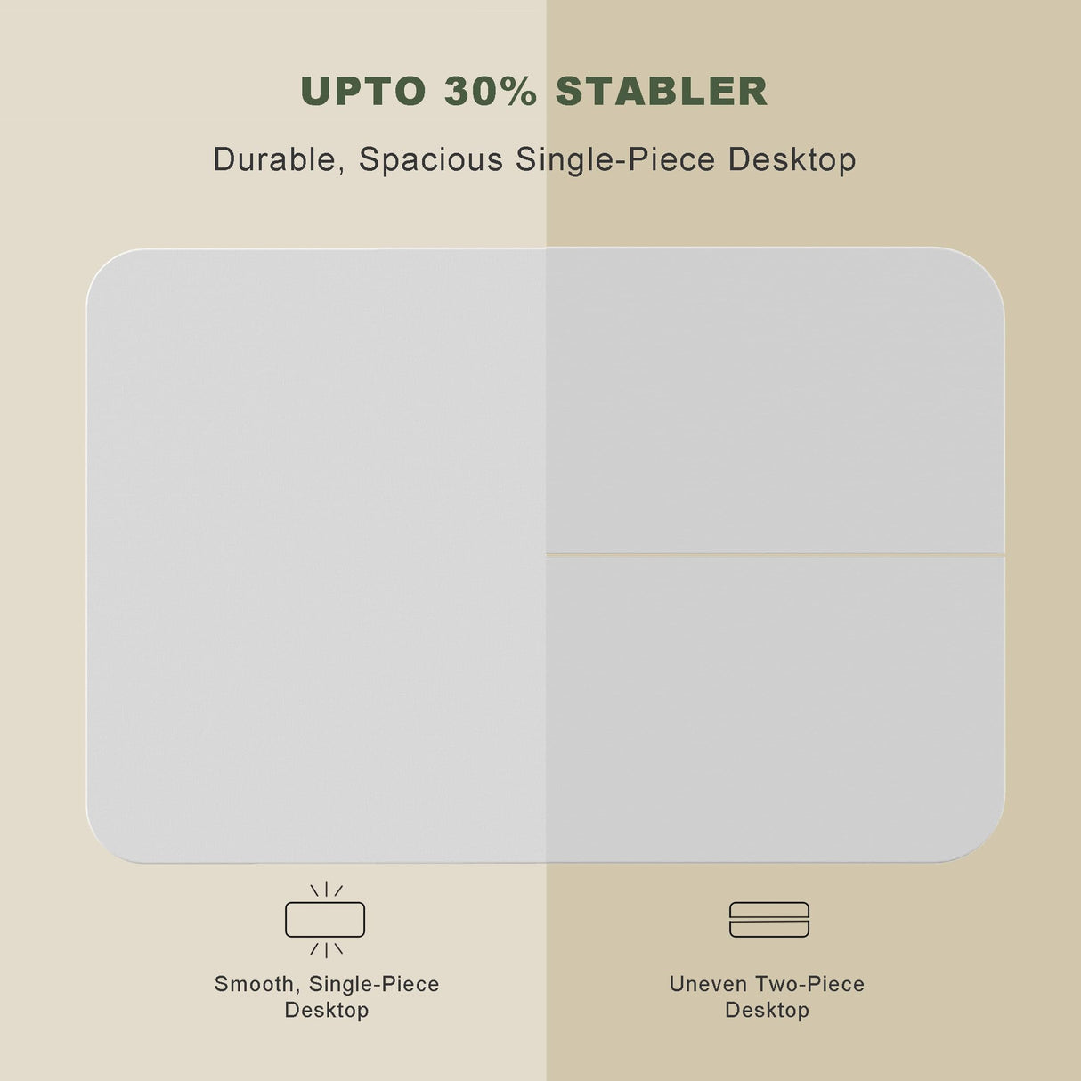 WALKINGDESK 48x24 Inches Whole Piece Electric Standing Desk, Seamless One Piece Height Adjustable Stand up Desk for Home Office, Ergonomic Sit to Stand Desk, Computer Workstation, White WALKINGDESK