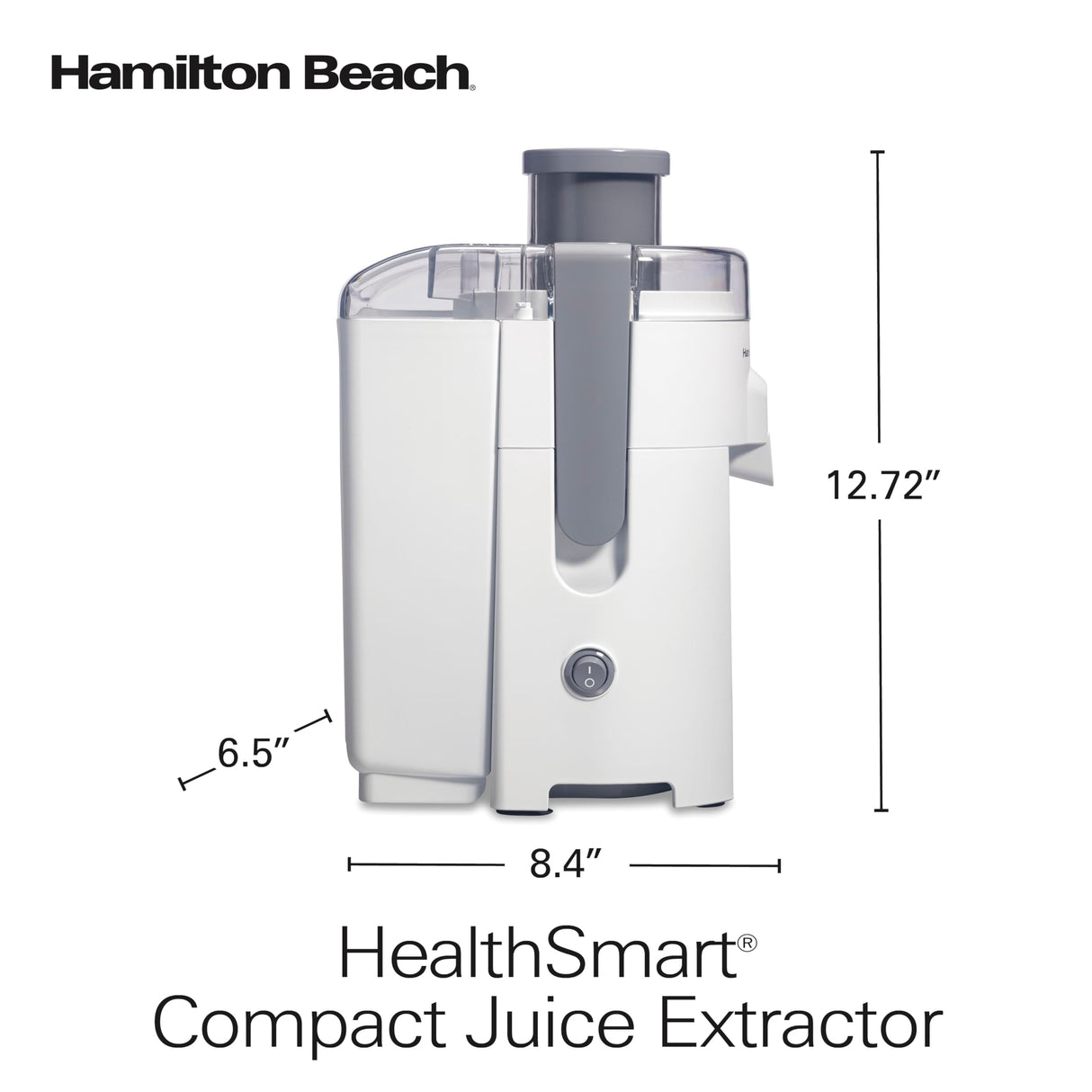 Hamilton Beach HealthSmart Juicer Machine, Compact Centrifugal Extractor, 2.4” Feed Chute for Fruits and Vegetables, Easy to Clean, BPA Free, 400W, White (67501) Hamilton Beach