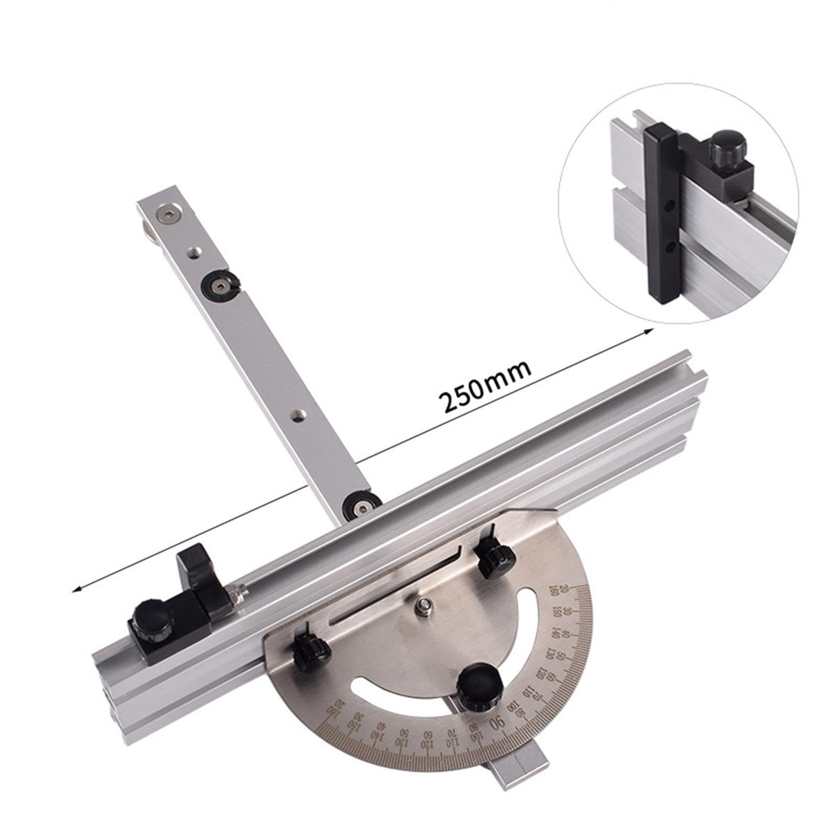 Bothyi Precision Table Saw Miter Gauge System with Miter Fence, 120°Angle Stops Adjustable for Table Saw, Band Saw, Router Table, 250mm Bothyi