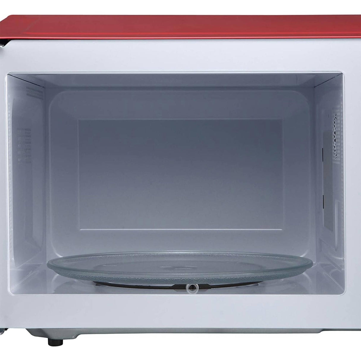 Magic Chef 0.9 Cubic Feet 900 Watt Small Stainless Countertop Microwave Oven for Compact Spaces w/ 6 Pre Programmed Cooking Modes, Red Magic Chef