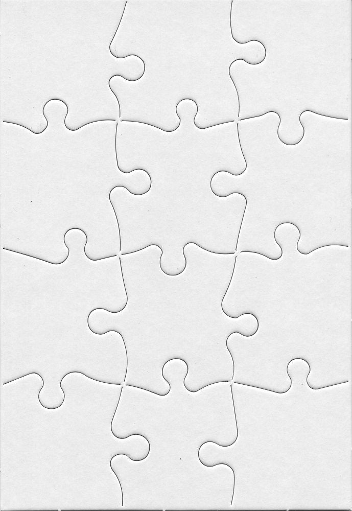 24 Blank Jigsaw Puzzles – 5.5 x 8 Inch, 12 Pieces Each – Hygloss DYI party invites, Perfect for Decorating, Kids' Activities, Arts & Crafts or Party Favors - Puzzle Pieces to Draw On for Crafts Hygloss