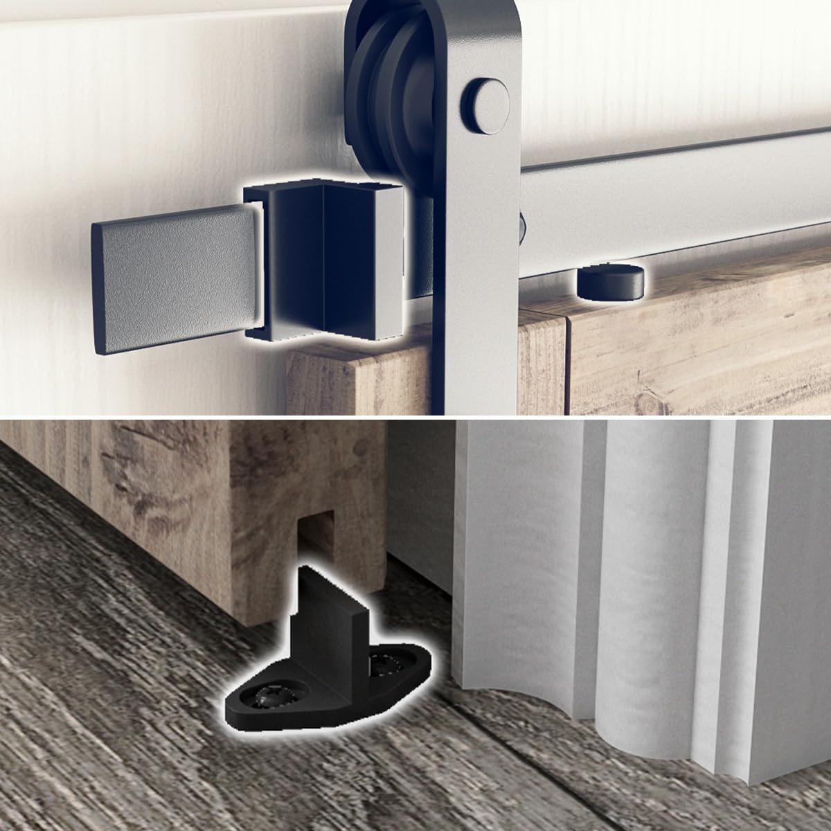 SMARTSTANDARD 6.8FT Barn Door Hardware Kit, Sliding Barn Door Track -Smoothly and Quietly -Easy to Install -Includes Step-by-Step Installation Instruction Fit 40" Wide Door Panel (J Shape Hanger) SMARTSTANDARD