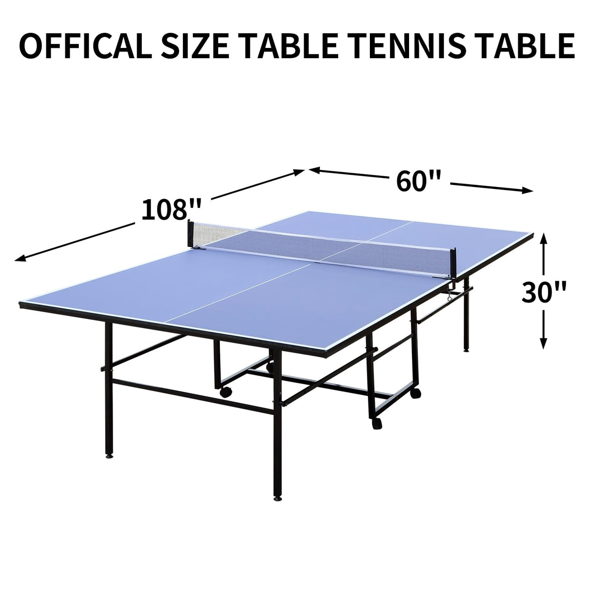 Professional Table Tennis Table, Foldable Ping Pong Game Set for Indoor, 8FT 9FT Single Player Playback Mode Ping Pong Table with Net and Post Set, 2 Paddles and 3 Balls (Blue-9FT) Generic