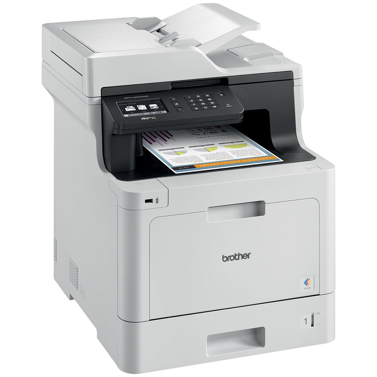Brother Printer MFCL8610CDW Business Color Laser All-in-One with Duplex Printing and Wireless Networking, White, 21.2" x 17.1" x 20.7" Brother