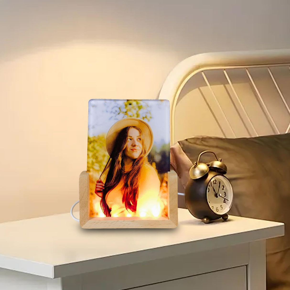 Sublimation Acrylic Blank - 3D LED Light Lamp Base & Photo Frame Panel for Heat Transfer | Customizable Acrylic Frame for Home, Bedroom, and Nightstand Decor WoodArtSupply
