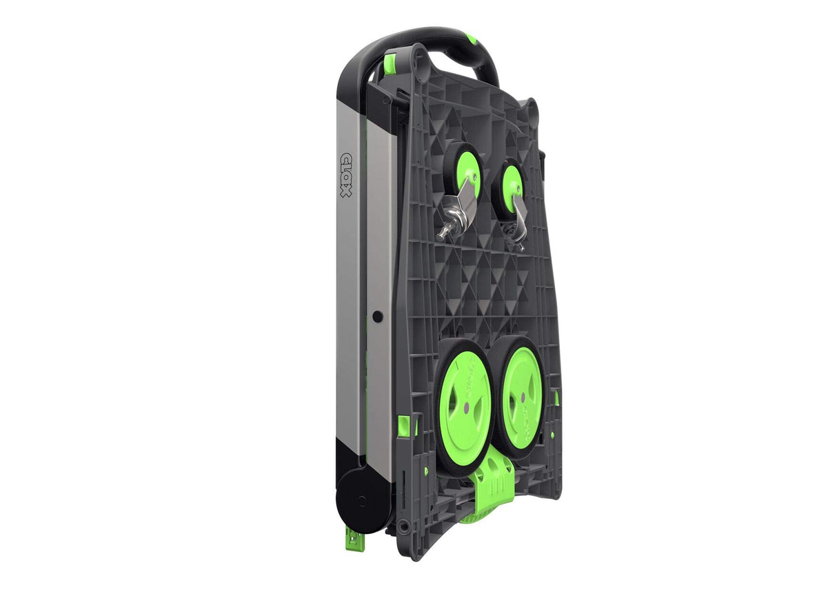 CLAX® The Original | Made in Germany | Multi use Functional Collapsible carts | Mobile Folding Trolley | Shopping cart with Storage Crate | Platform Truck (Green) Clax