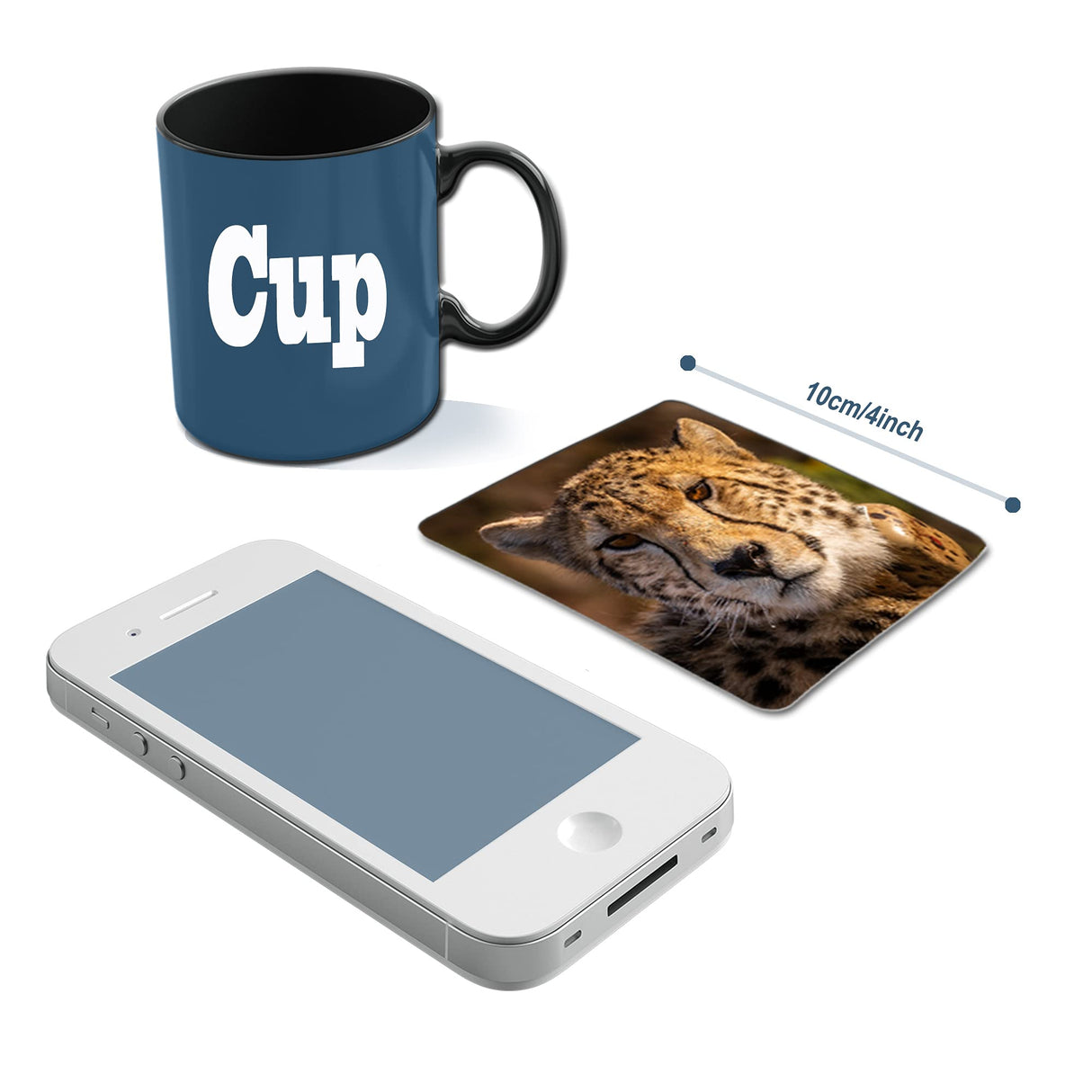 10 PCS Square Sublimation Coaster Blanks Cup Mat Sublimation Rubber Coasters Sublimation Blank Heat Transfer Cup Mat(10x10x0.3CM) MS WGO