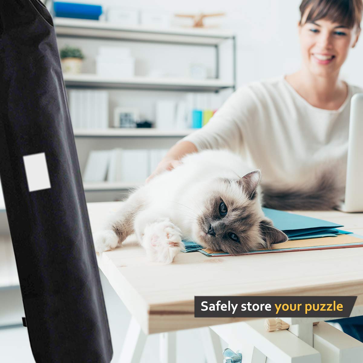 Jigsaw Puzzle Mat Roll Up - 2000 1500 500 Pieces Saver Large Puzzles Board for Adults Kids, Storage and Transport Premium Pump Puzzle Glue Felt Mat Inflatable Tube Cover Keeper Pad Holder Organizer Genovega