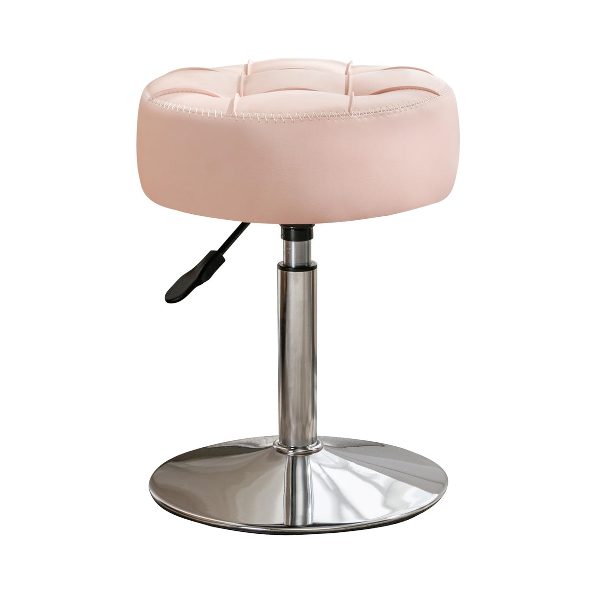 LUE BONA Adjustable Vanity Stool, 360°Swivel Vanity Chair Stool for Makeup Room, Pink Stool Chair for Vanity, Small Faux Leather Vanity Stool for Bathroom, Living Room LUE BONA