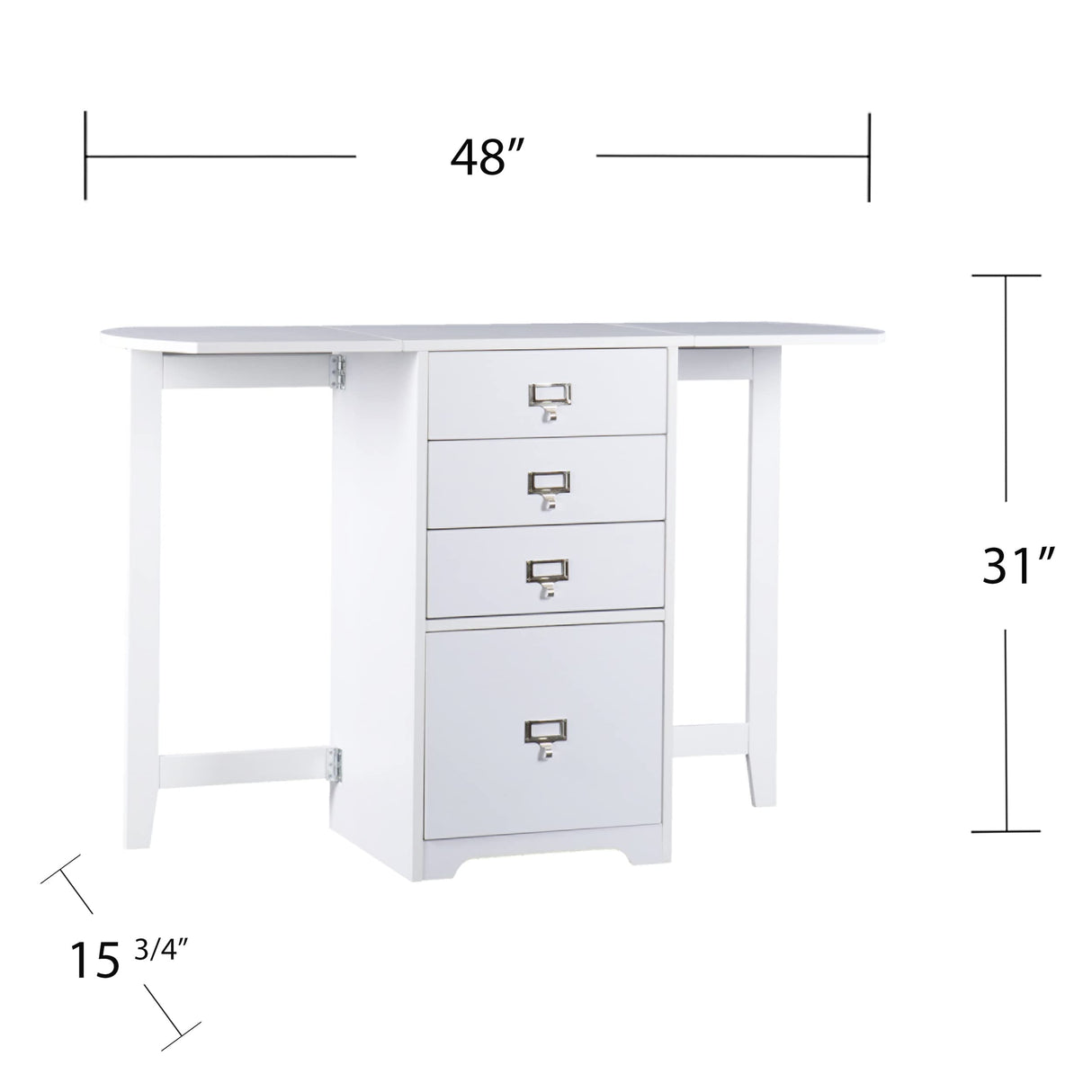 SEI Furniture Fold-Out Organizer Convertible Desktop Craft Desk, White SEI Furniture