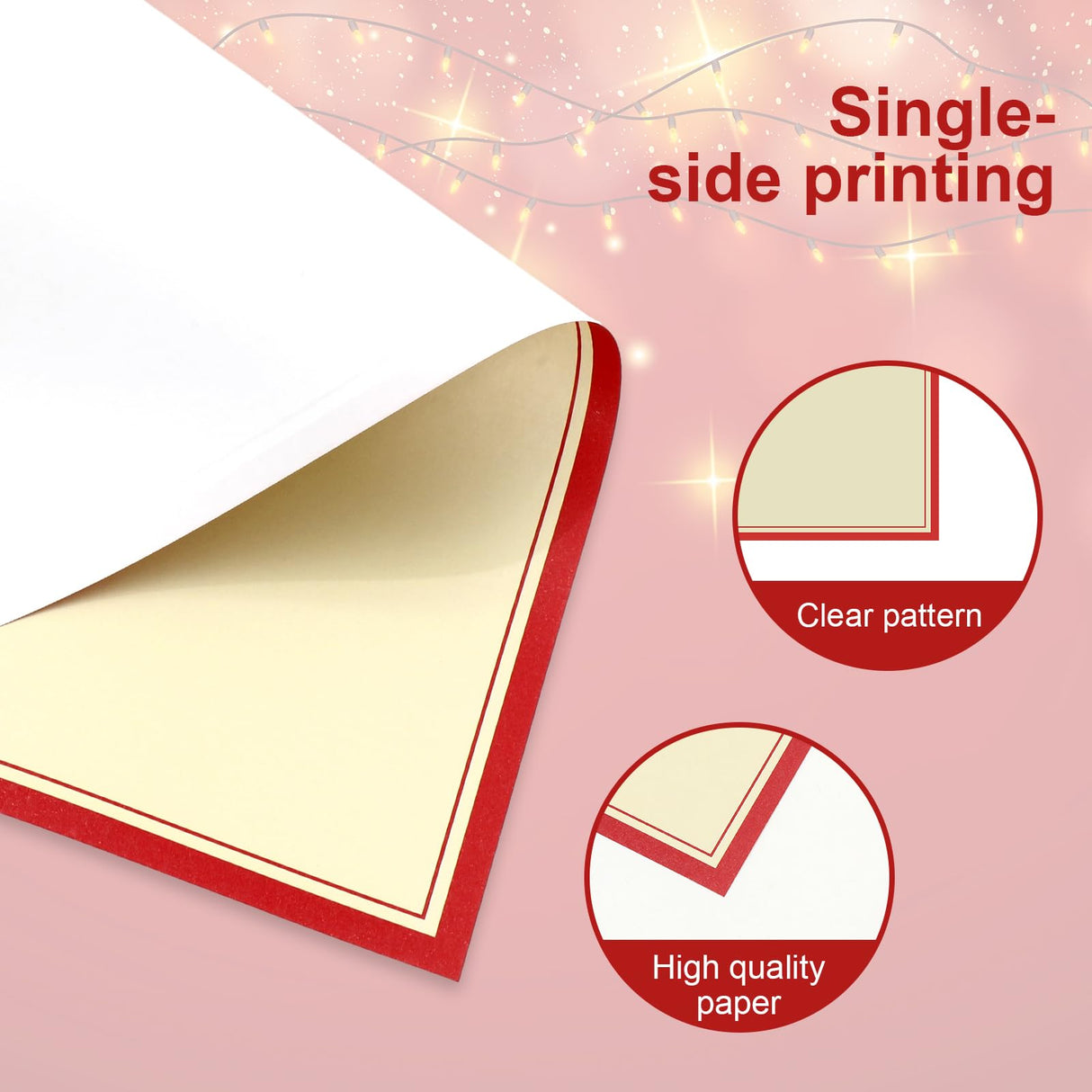 JarThenaAMCS 60Pcs Christmas Stationery Letterhead Paper Set Red Border Letter Writing Paper with Red Gold Envelopes for Xmas Greeting Card Invitation Office Printing, 8.5" x 11" JarThenaAMCS