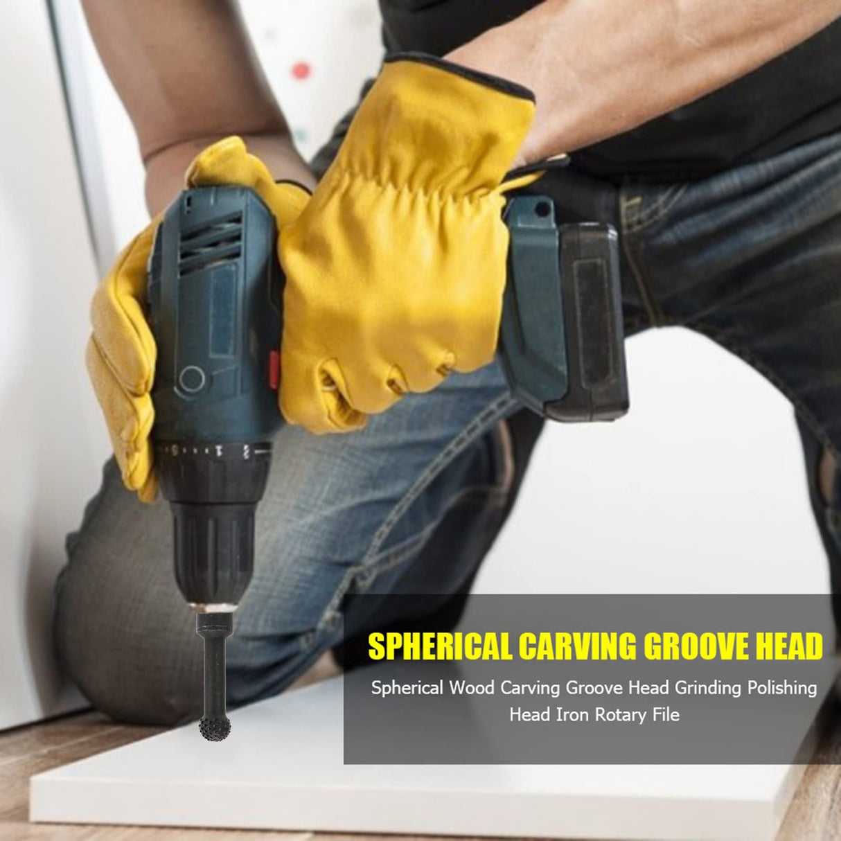 Sphere Rotary Burr, Ball Gouge, Ball Gouge Angle Grinder Attachments Power Carving Tools Rotary Tool for Wood Carving Grinding Polishing Engraving (20mm) Naroote