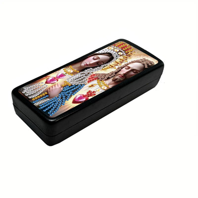 F-CANLAN Glasses Case Special Shaped Diamond Painting Crafts Kit God Jesus Sunglasses Box Diamond Art Virgin Mary Diamond Painting Glasses Case for Family and Friends (6.3X2.67X1.3 in)