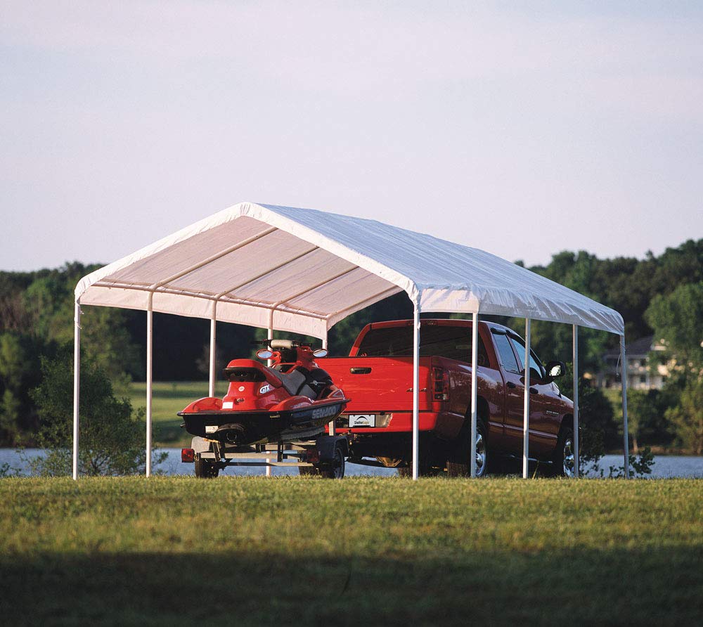 ShelterLogic 12' x 26' SuperMax Heavy Duty Steel Frame Quick and Easy Set-Up Canopy, white (25770) ShelterLogic