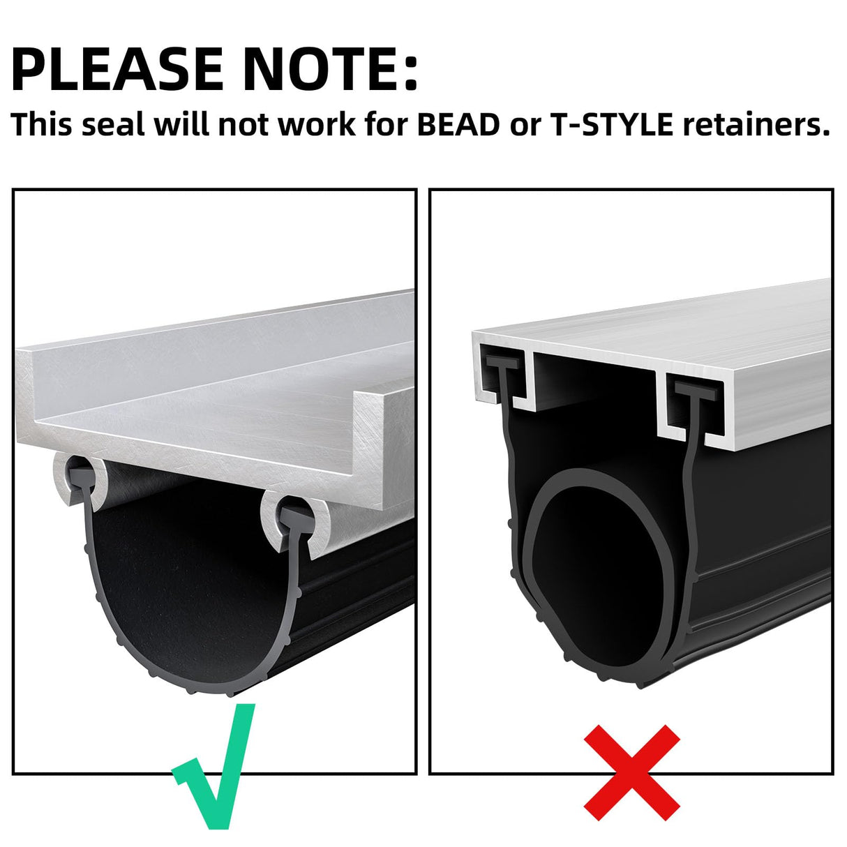 Pluden Garage Door Seal Replacement Wayne Dalton Garage Door 154448, 20 Feet Garage Door Bottom Weather Seal for Weather Stripping Fit 20 feet Wide Doors Pluden