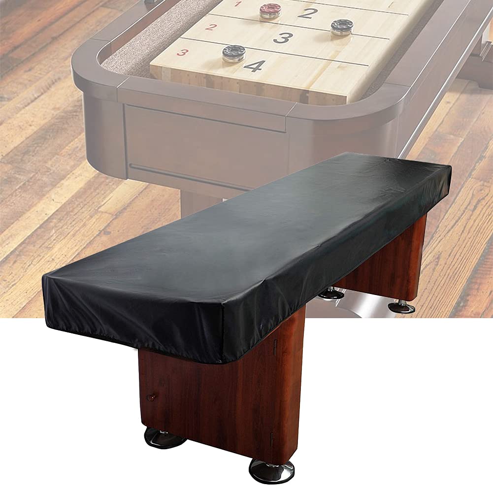 COOSOO Shuffleboard Table Cover Waterproof Outdoor 9FT 12FT 14 FT Shuffleboard Table Cover Weather Resistant Dustproof Furniture Protective Black COOSOO