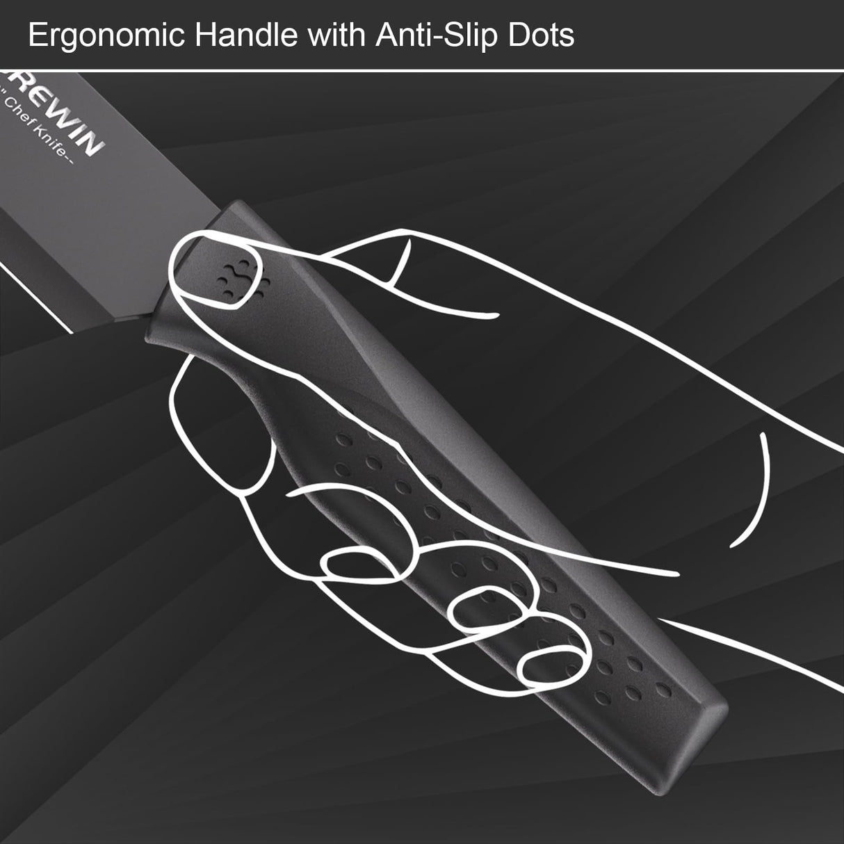 Knife Set, Brewin Kitchen Knife Set, Knives Set for Kitchen, Universal Knife Block, Utility Knife Block Set, Kitchen Essentials, New Home Essentials, Apartment Essentials, Dishwasher Safe Brewin