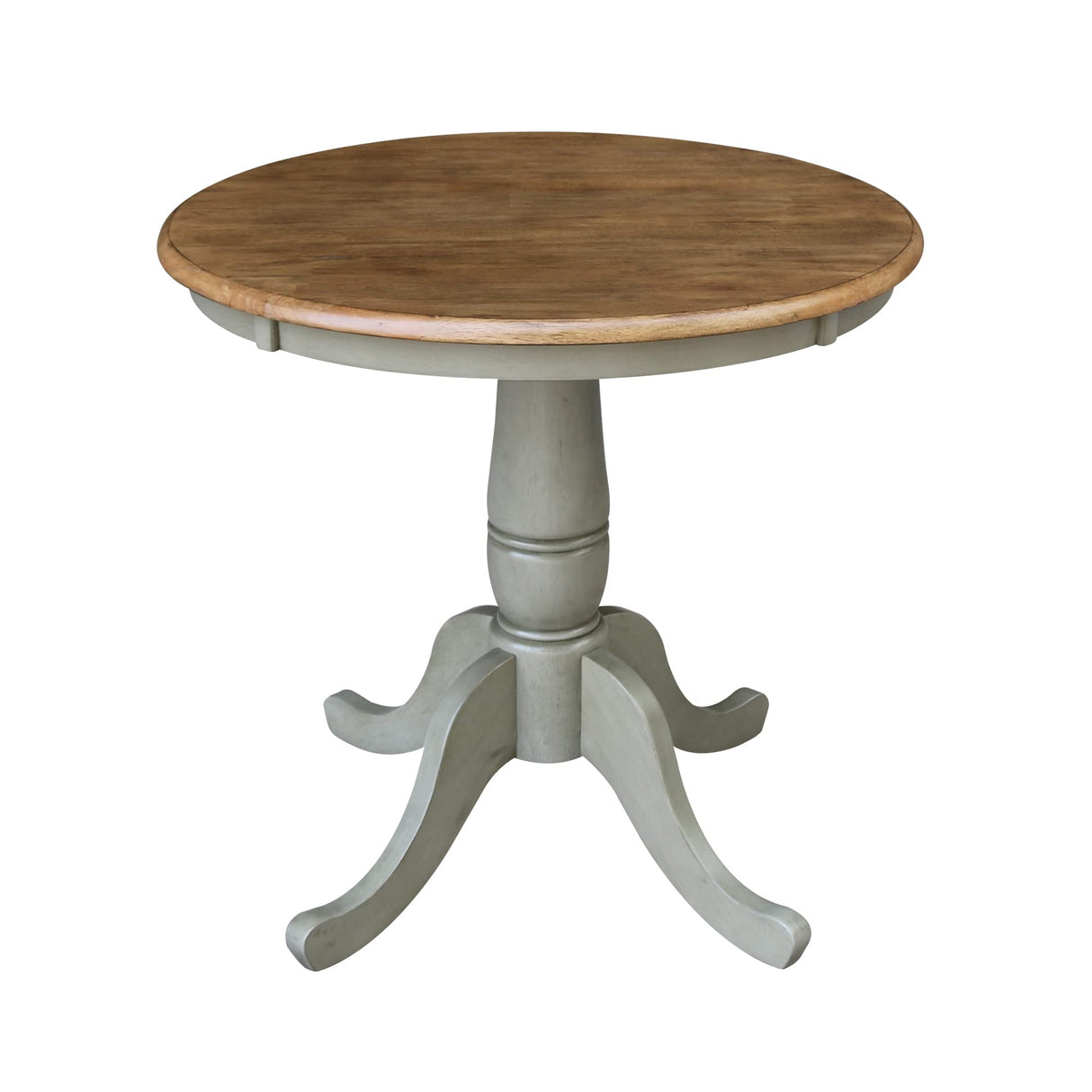 IC International Concepts International Concepts 30-inch Round Top Pedestal Dining Height Table, Distressed Hickory/Stone IC International Concepts