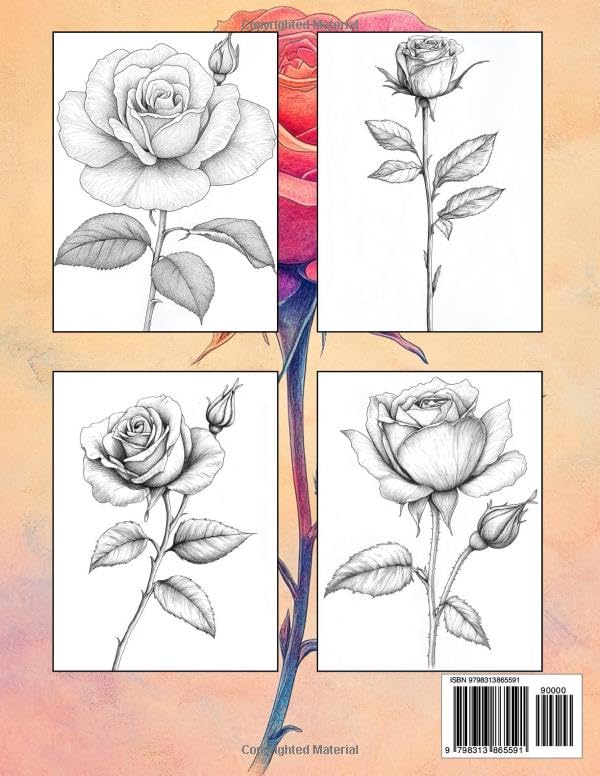 Rose Coloring Book for Adults: Beautiful Adult with Relaxing Roses Flower Majosta